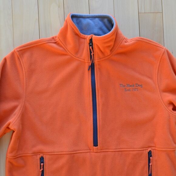 Black Dog Half Zip Fleece Pullover Windbreaker Jacket Size Medium - Picture 2 of 4